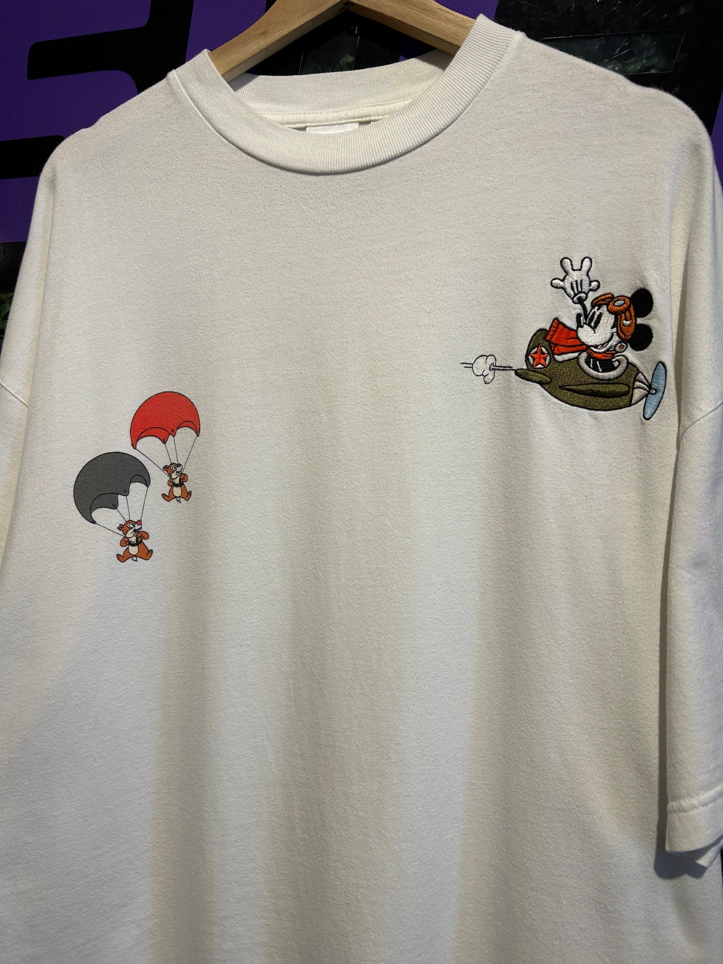 Vintage Disney Mickey Mouse Flying T-Shirt. Size XXL