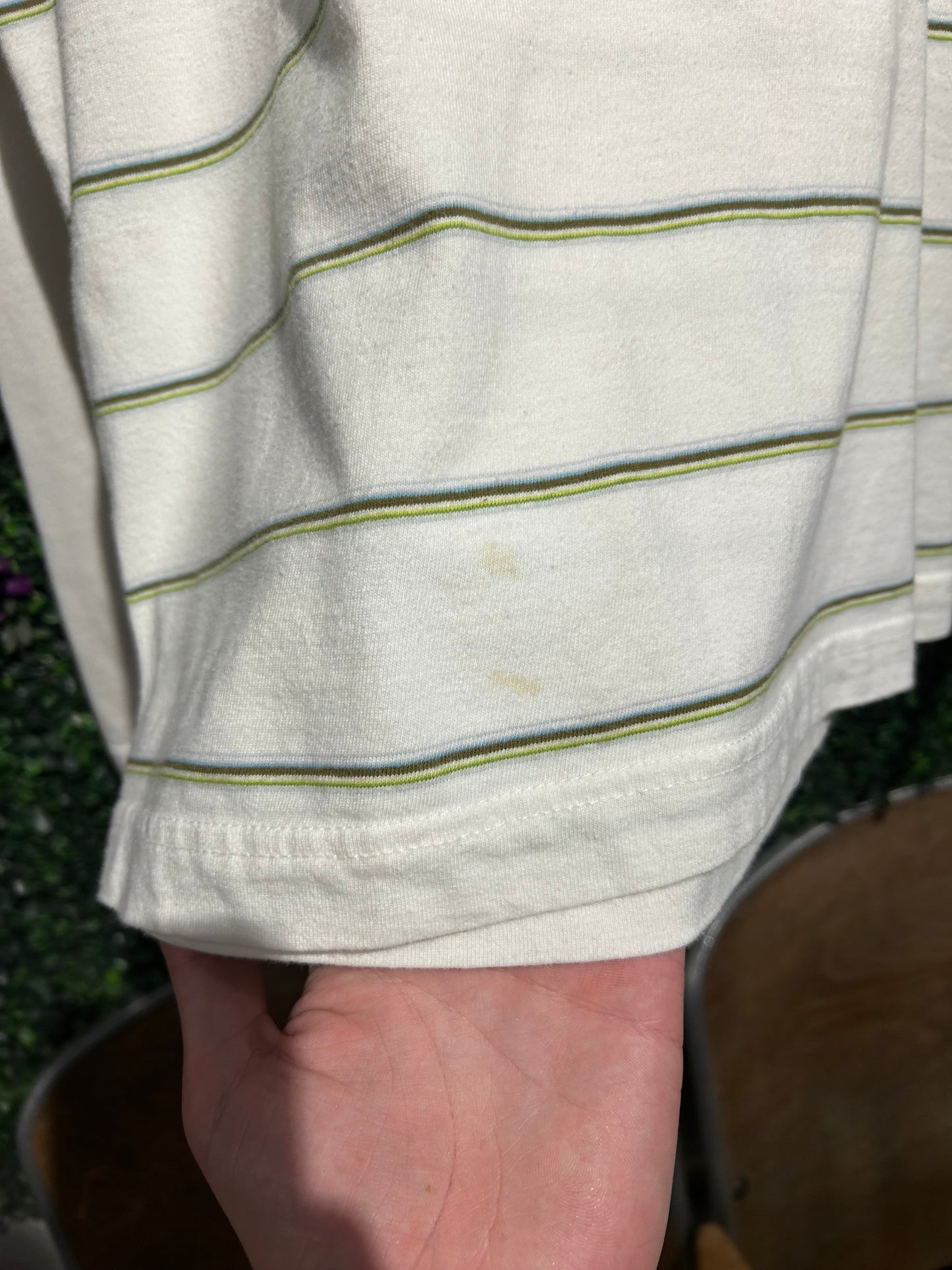 Quiksilver Striped LS Polo Shirt. Size Large