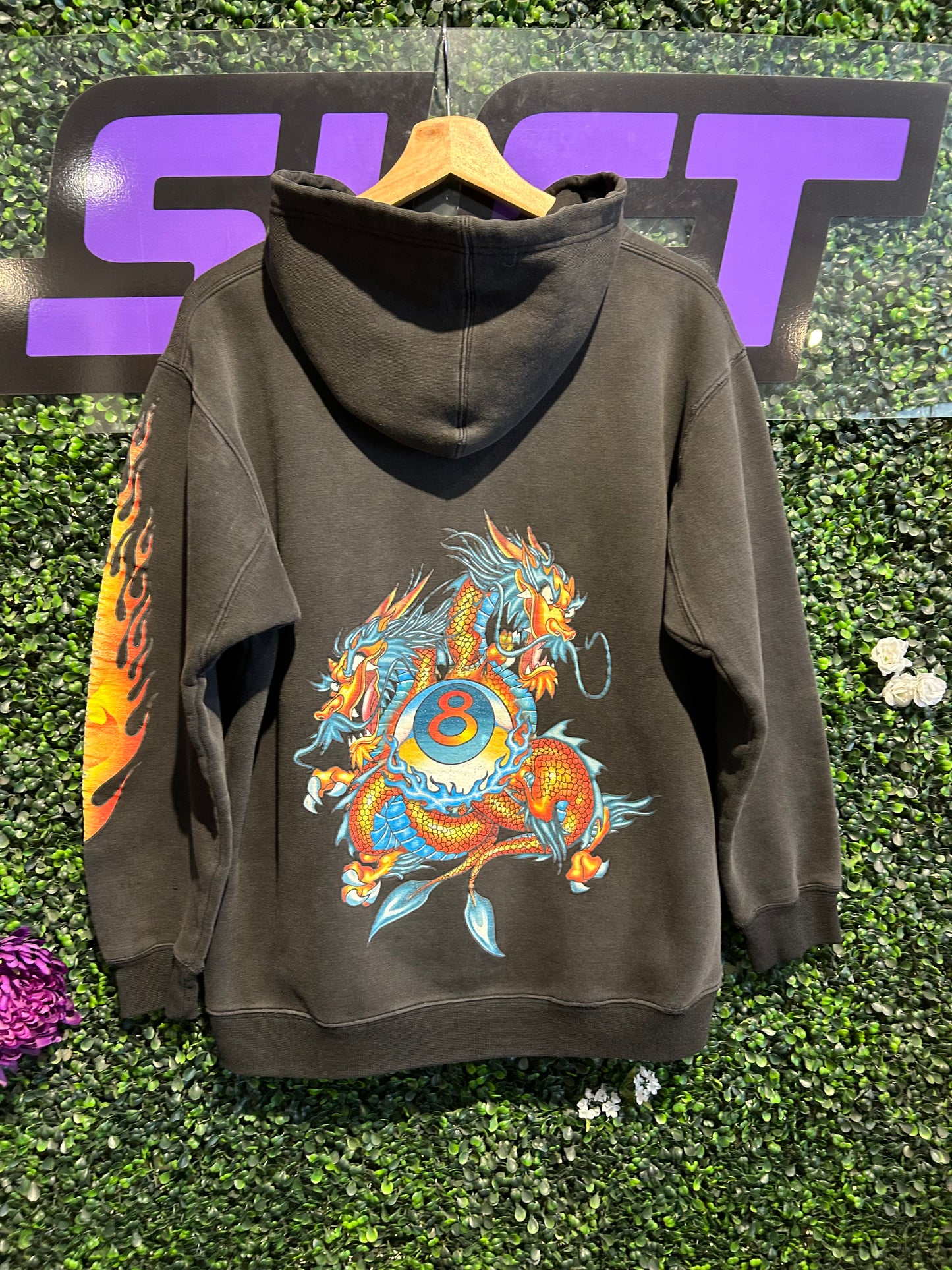 Vintage JNCO 8Ball Flame Dragon Hoodie. Size Medium