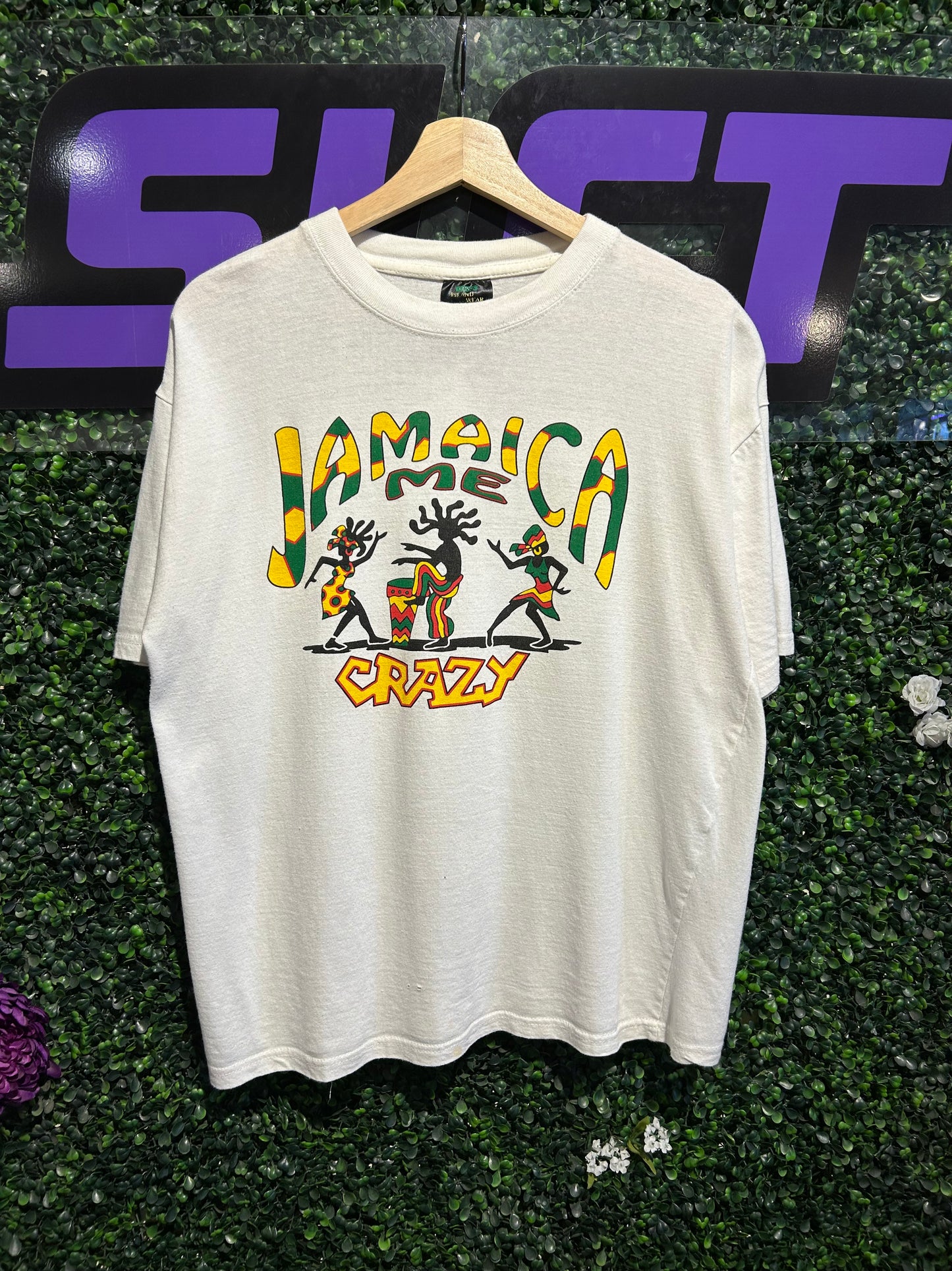 90s Jamaica Me Crazy T-Shirt. Size Large (Boxy)