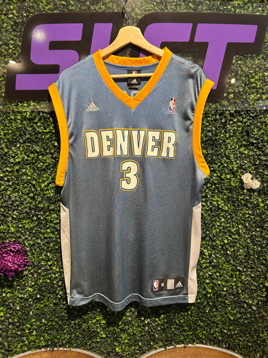 00s Denver Nuggets #3 Allen Iverson Adidas Jersey. Size Medium