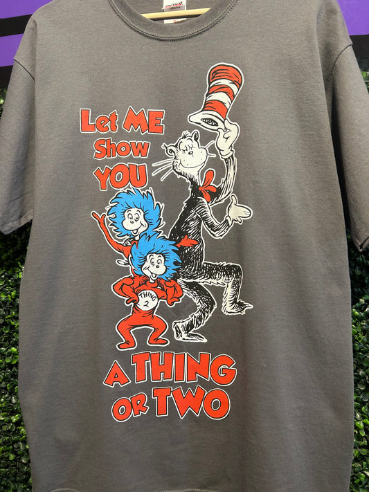 Vintage Dr. Seuss Cat In The Hat Things T-Shirt. Size Large