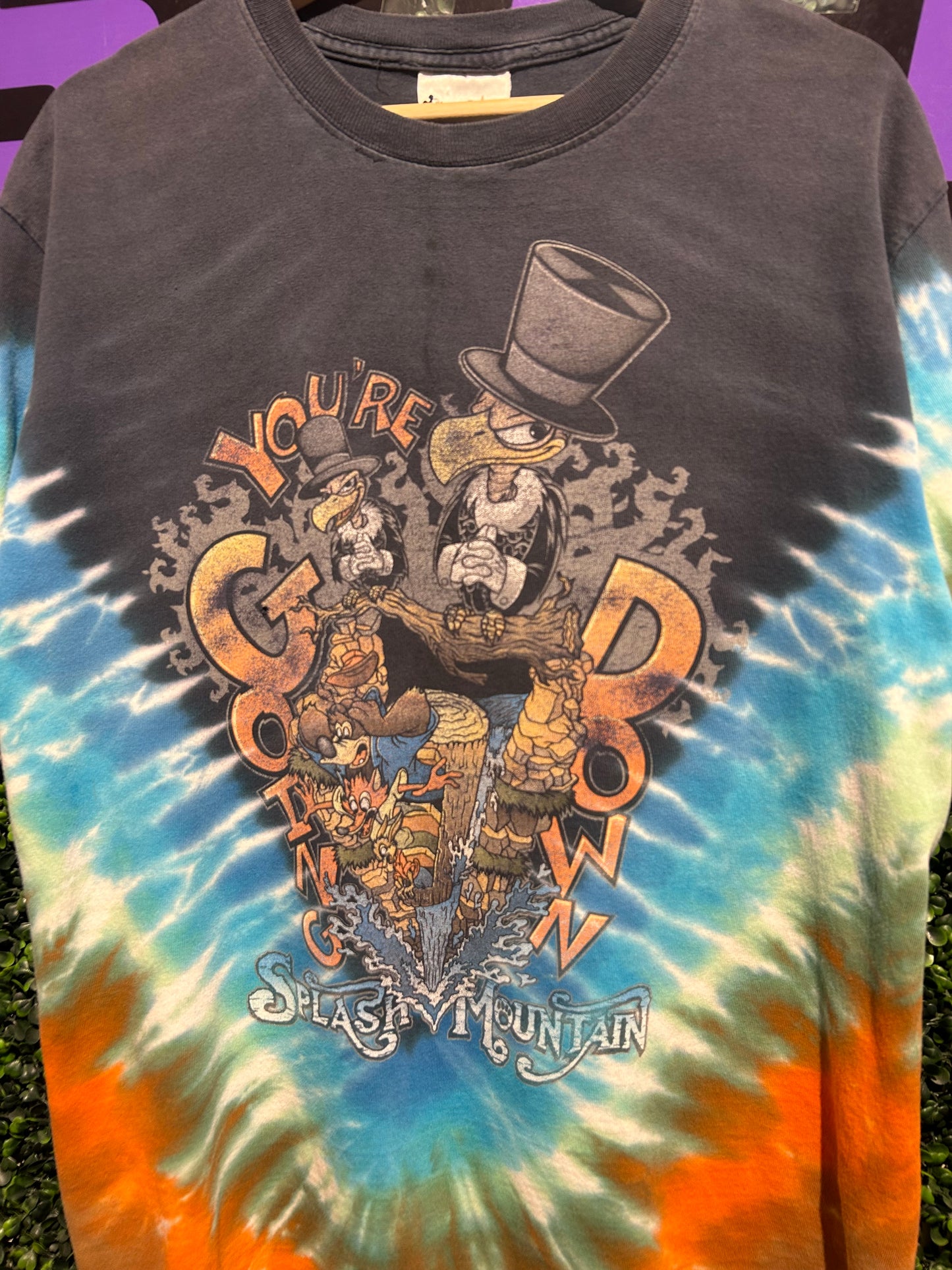 Vintage Disney Splash Mountain Tie-Dye T-Shirt. Size Large