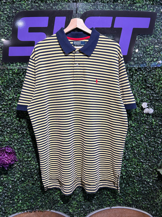 Vintage Striped Polo Ralph Lauren Polo Shirt. Size XL