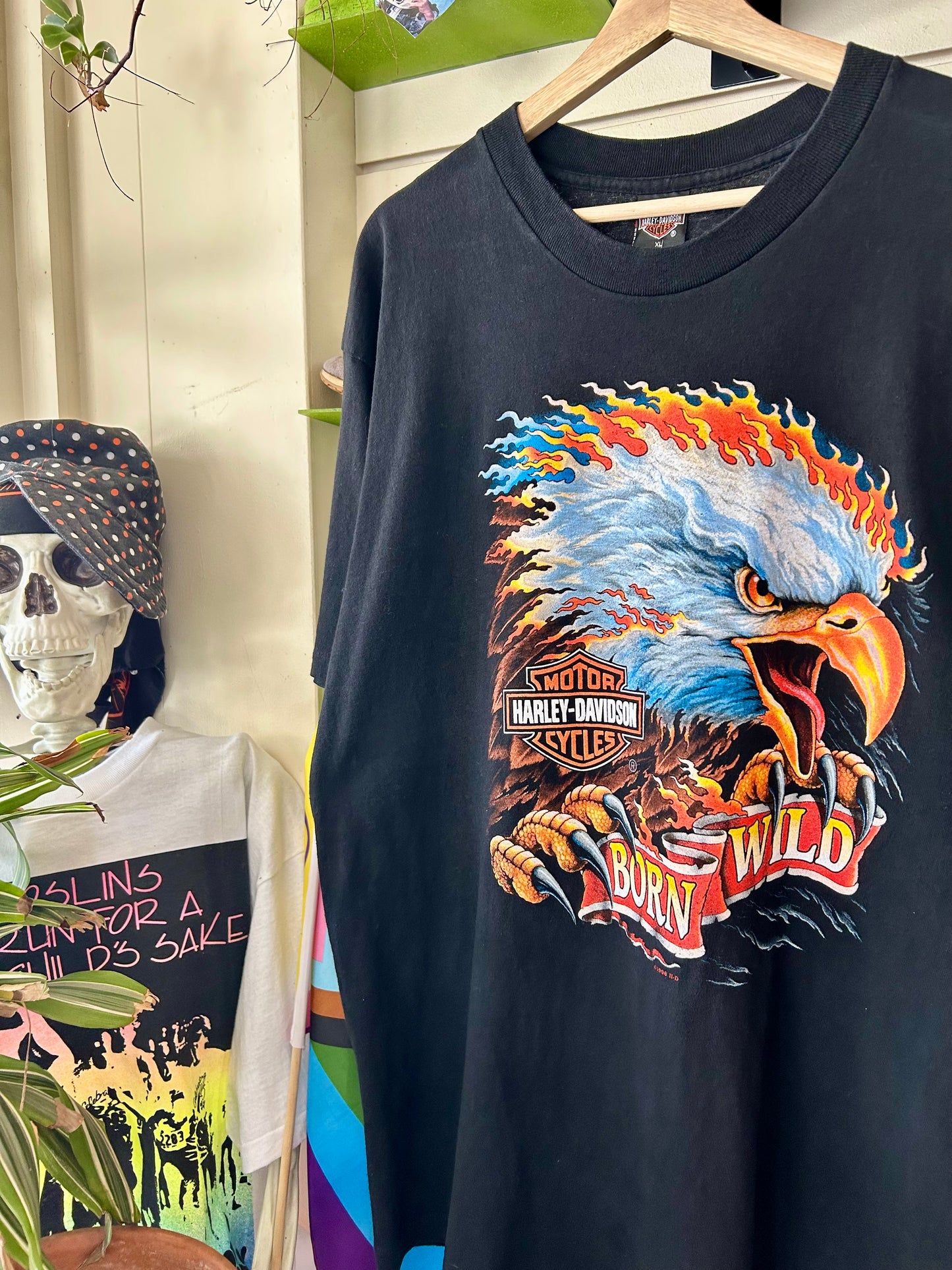 1996 Harley Davidson Born Wild Eagle T-Shirt. Size XL