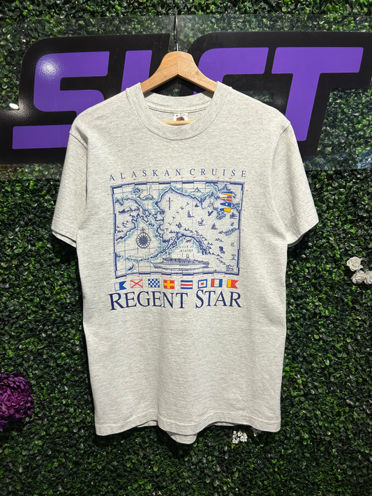 90s Alaskan Cruise Regent Star T-Shirt. Size Medium