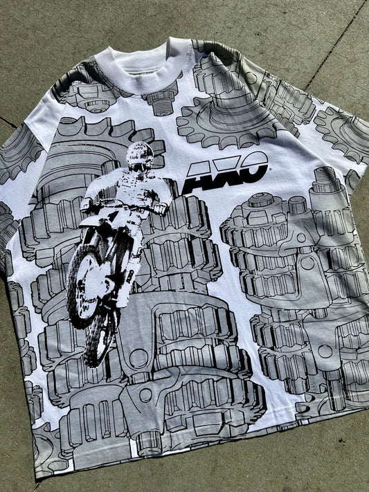 1990 AXO Motorbike All-Over-Print T-Shirt. Size XL