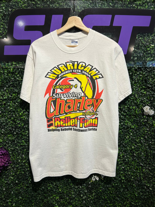 2004 Surviving Hurricane Charley T-Shirt. Size M/L
