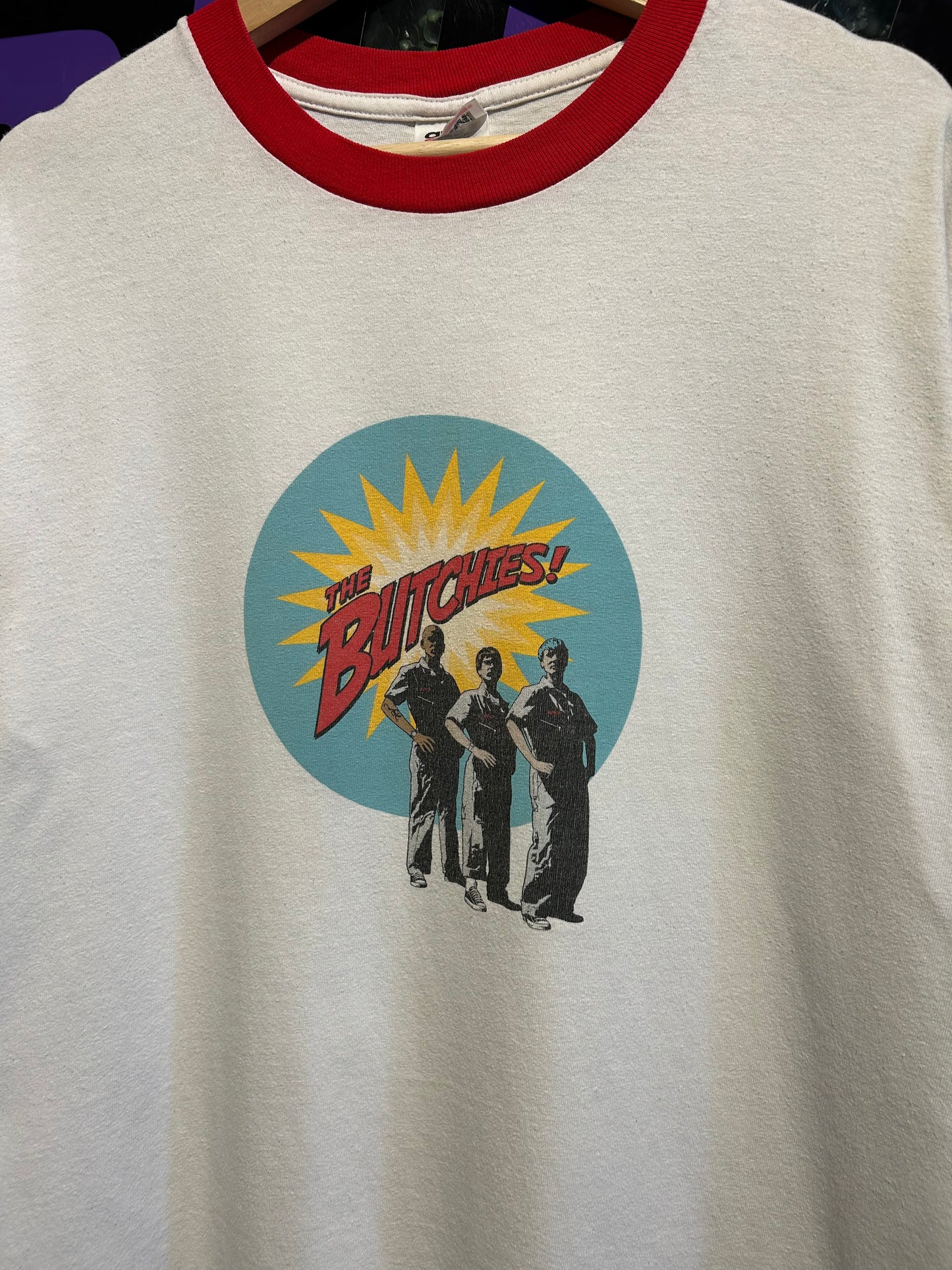 Vintage The Butchies Ringer T-Shirt. Size Large