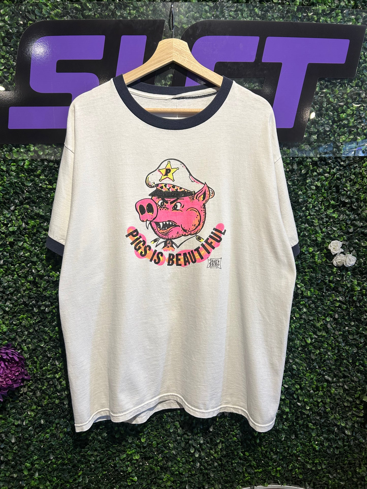 90s Pigs Is Beautiful House Of 1,000 Corpses Ringer T-Shirt. Size XL