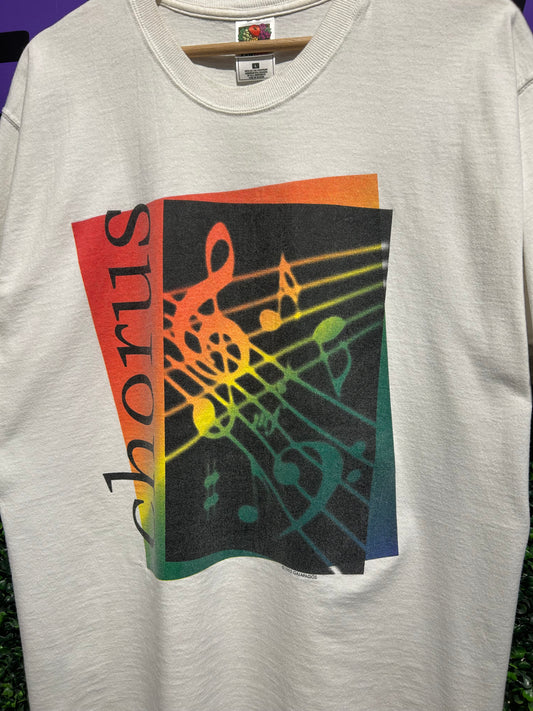 Vintage Chorus Music T-Shirt. Size Large