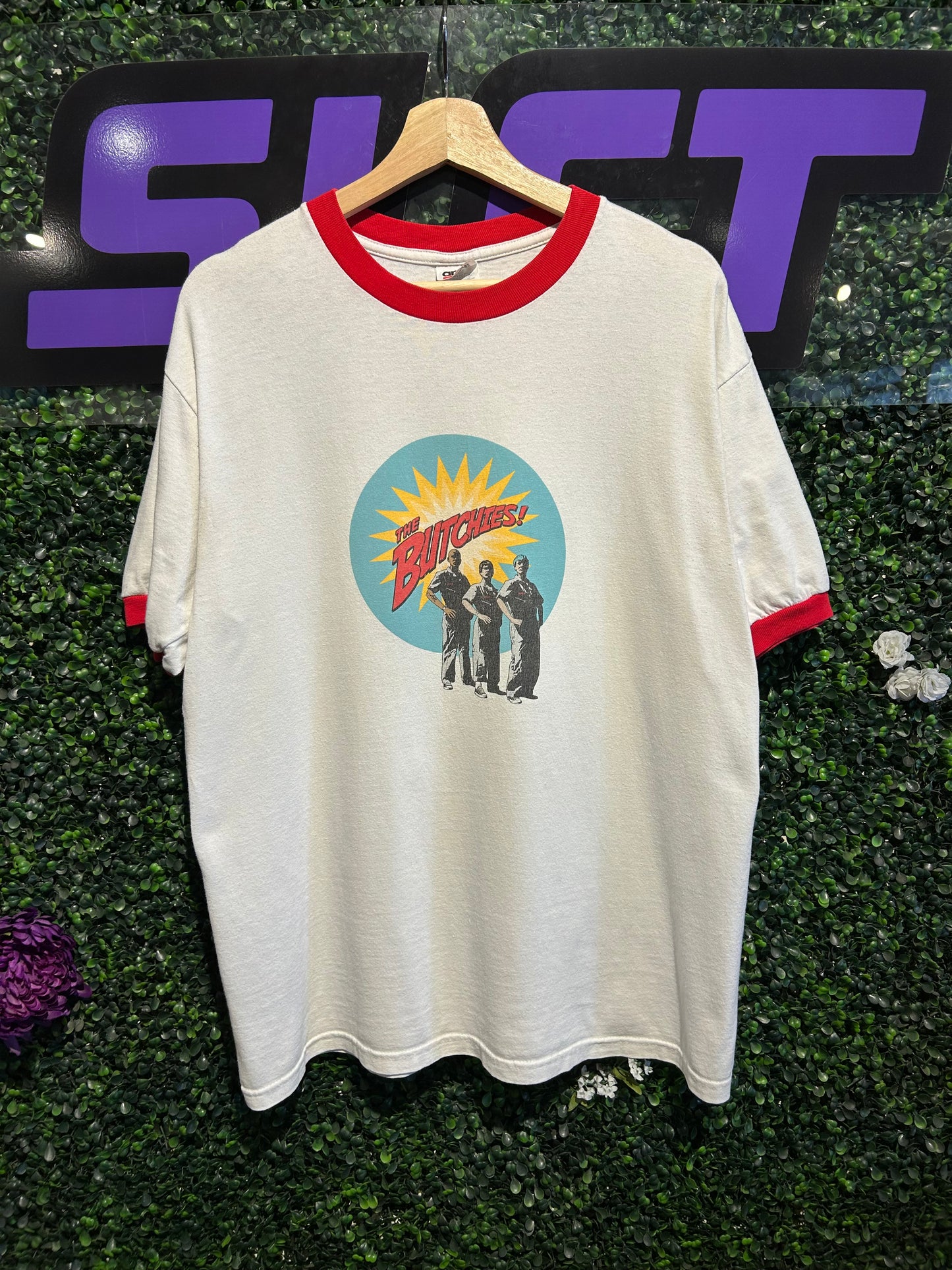 Vintage The Butchies Ringer T-Shirt. Size Large