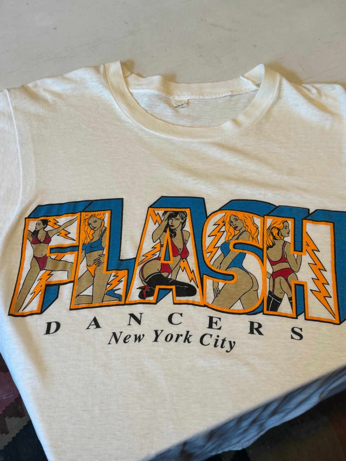 Vintage Flash Dancers New York City T-Shirt Tagged Large Fits Medium/Large