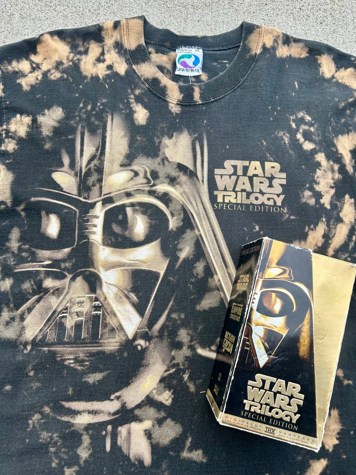 1997 Star Wars Trilogy Special Edition Liquid Blue AOP T-Shirt. Size XL