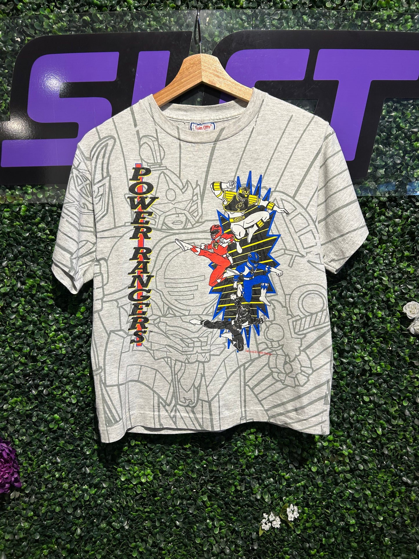 1995 Power Rangers AOP T-Shirt. Size Small