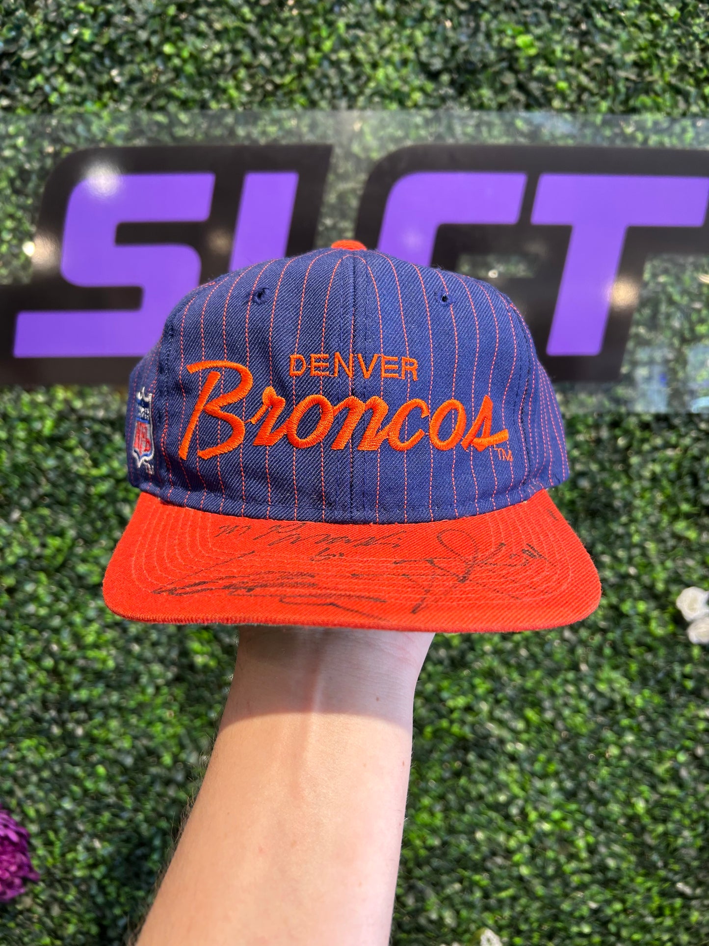 90s Denver Broncos Sports Specialties Pinstripe Snapback Hat