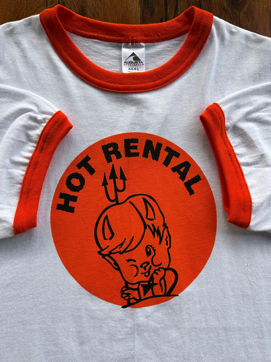Vintage Hot Rental Ringer T-Shirt. Size L/XL