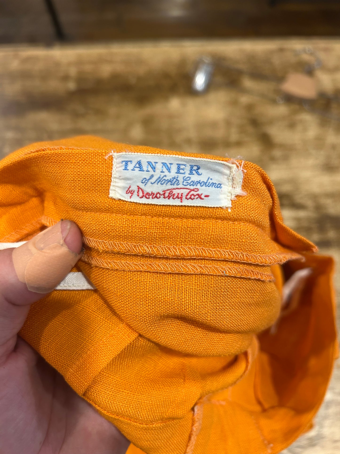50s/60s Tanner Pleated Orange Shorts. 27” Waist
