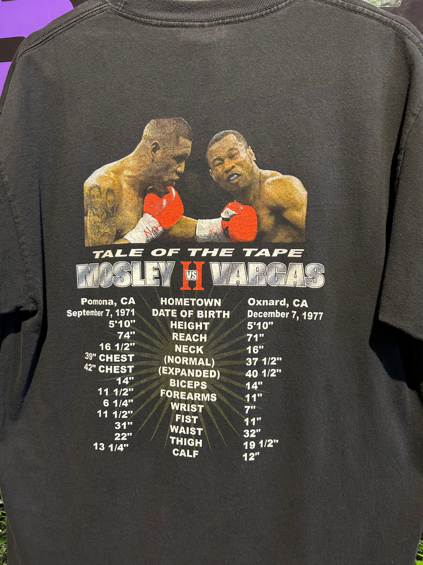 2006 Mosley Vs. Vargas The Rematch Las Vegas Boxing T-Shirt. Size Large