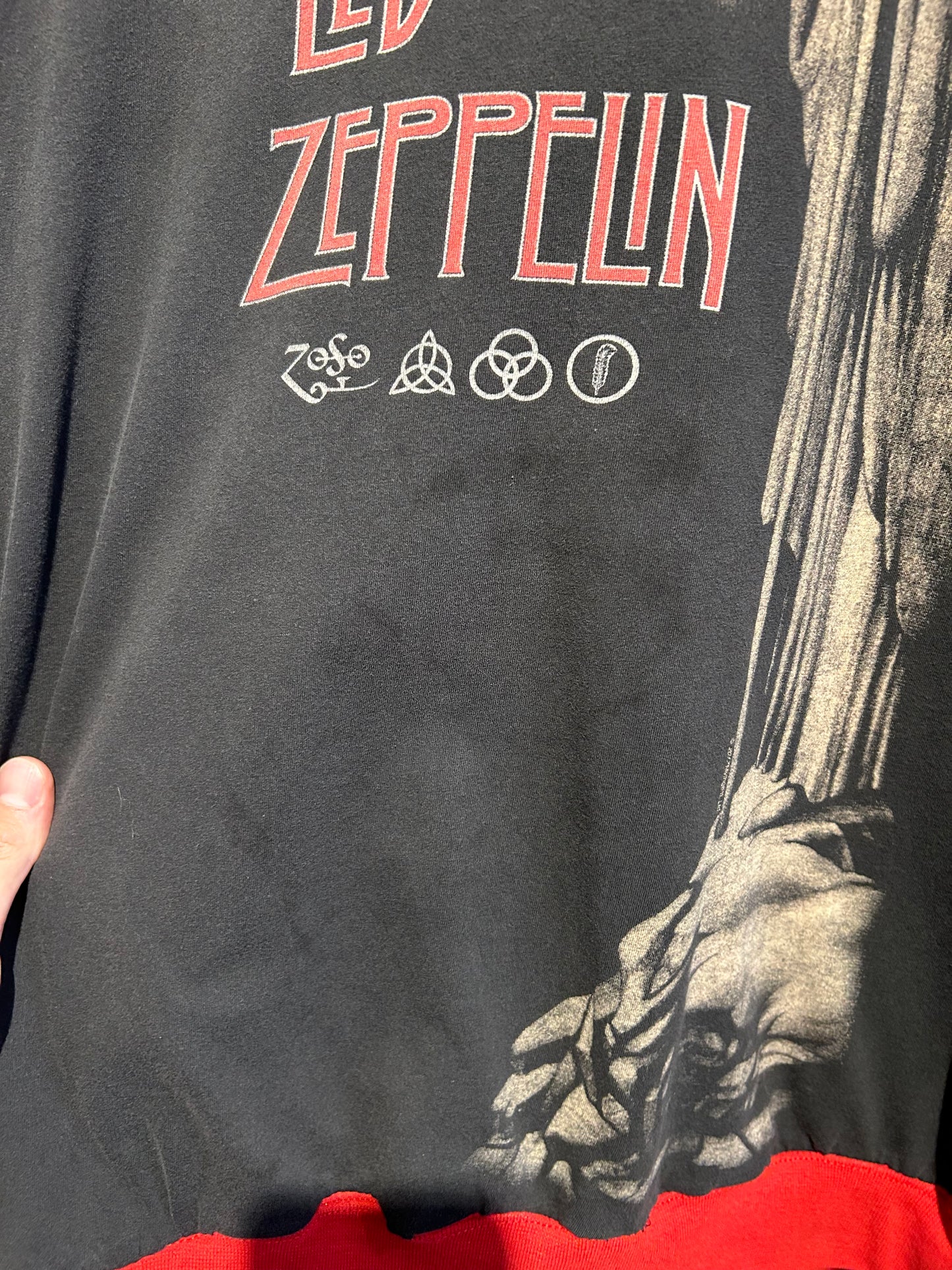 00s Led Zeppelin Homemade Hoodie. Size Large