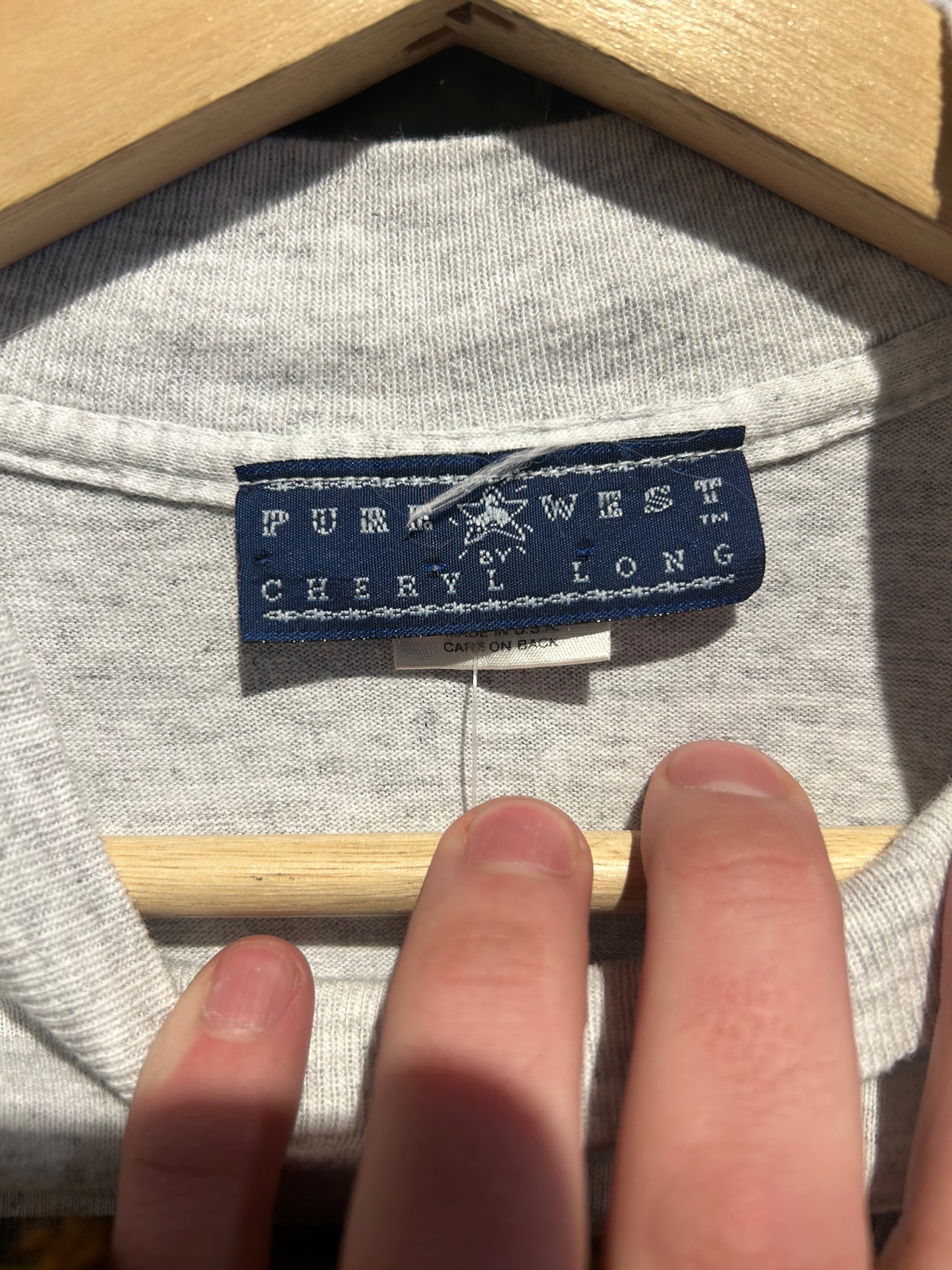 1991 Real Workin’ Cowboys Mock-Neck LS Shirt. Size Large