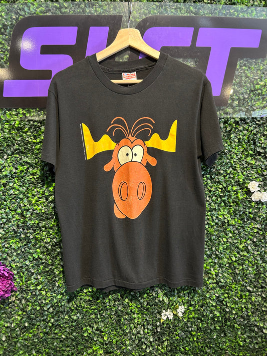 1993 Rocky & Bullwinkle Taco Bell Promo T-Shirt. Size Medium
