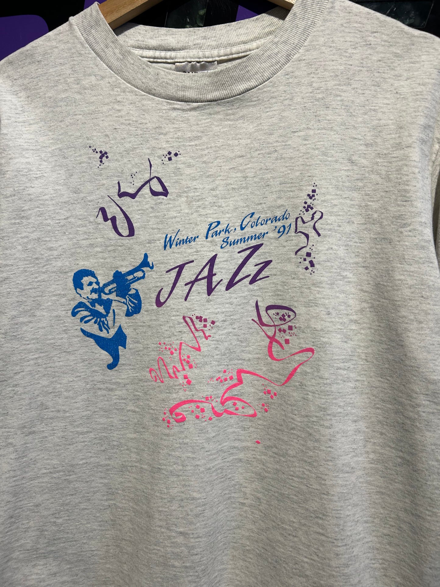 1991 Winter Park Colorado Jazz Festival T-Shirt. Size Large