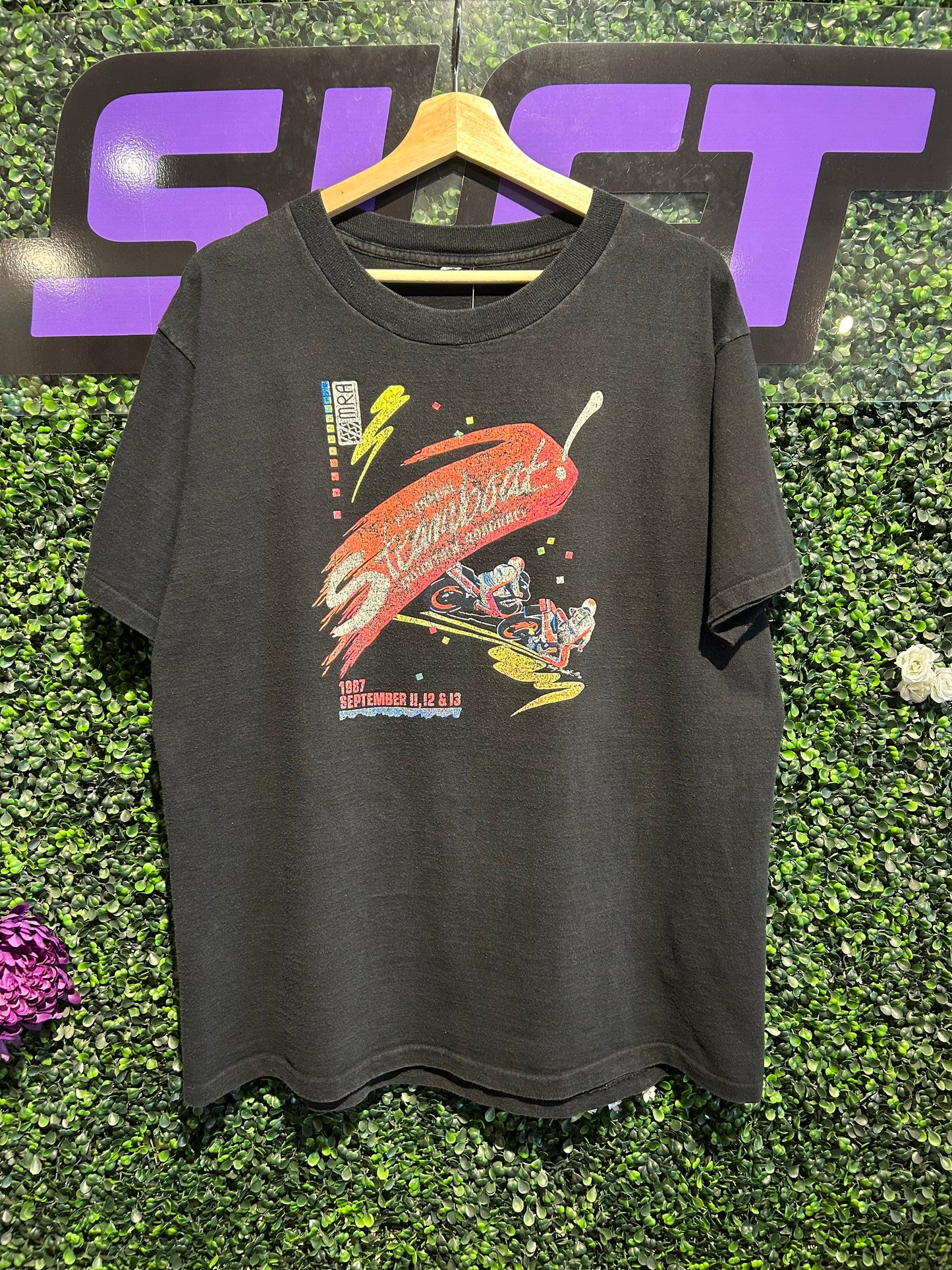 1987 MRA Steamboat Mountain Racing T-Shirt. Size L/XL