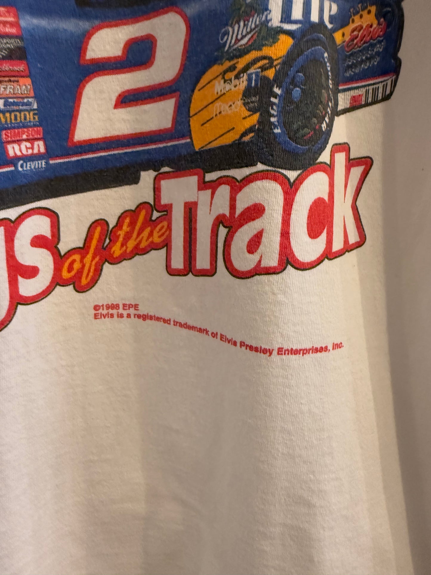 1998 Elvis Kings of the Track Racing T-Shirt Size Large