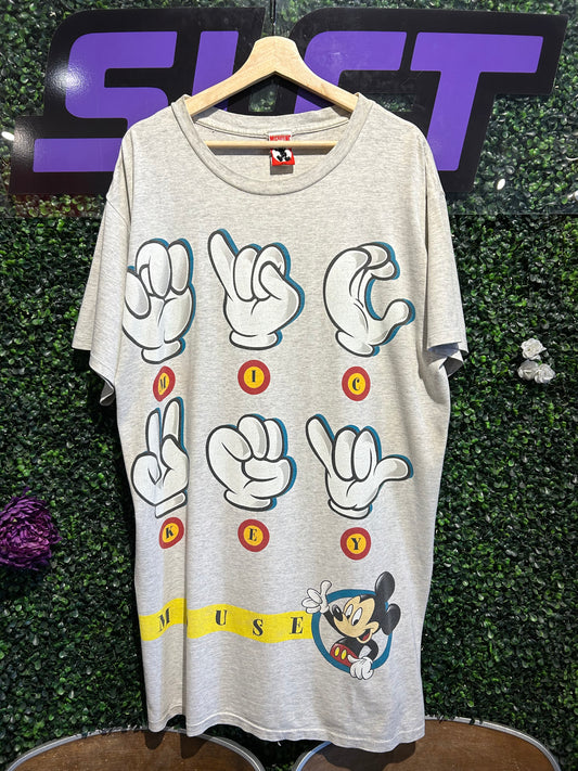 90s Mickey Mouse Sign of Good Character T-Shirt. Size XXL (OSFA)