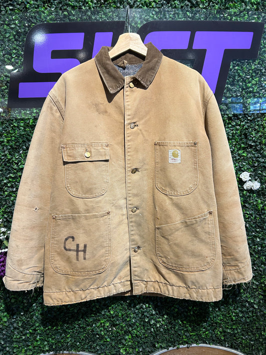 70s Carhartt Blanket-Lined Collared Jacket. Size Large