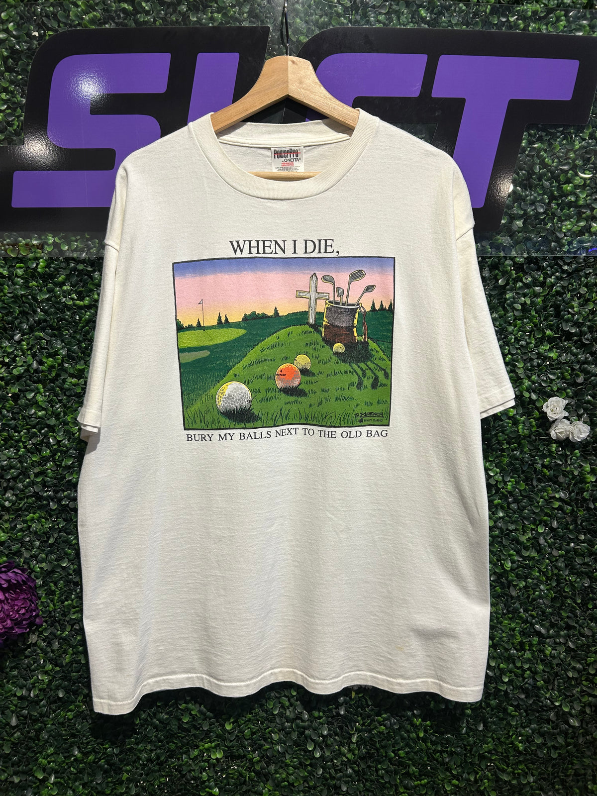 90s When I Die Golf Parody T-Shirt. Size XL