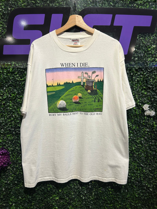 90s When I Die Golf Parody T-Shirt. Size XL