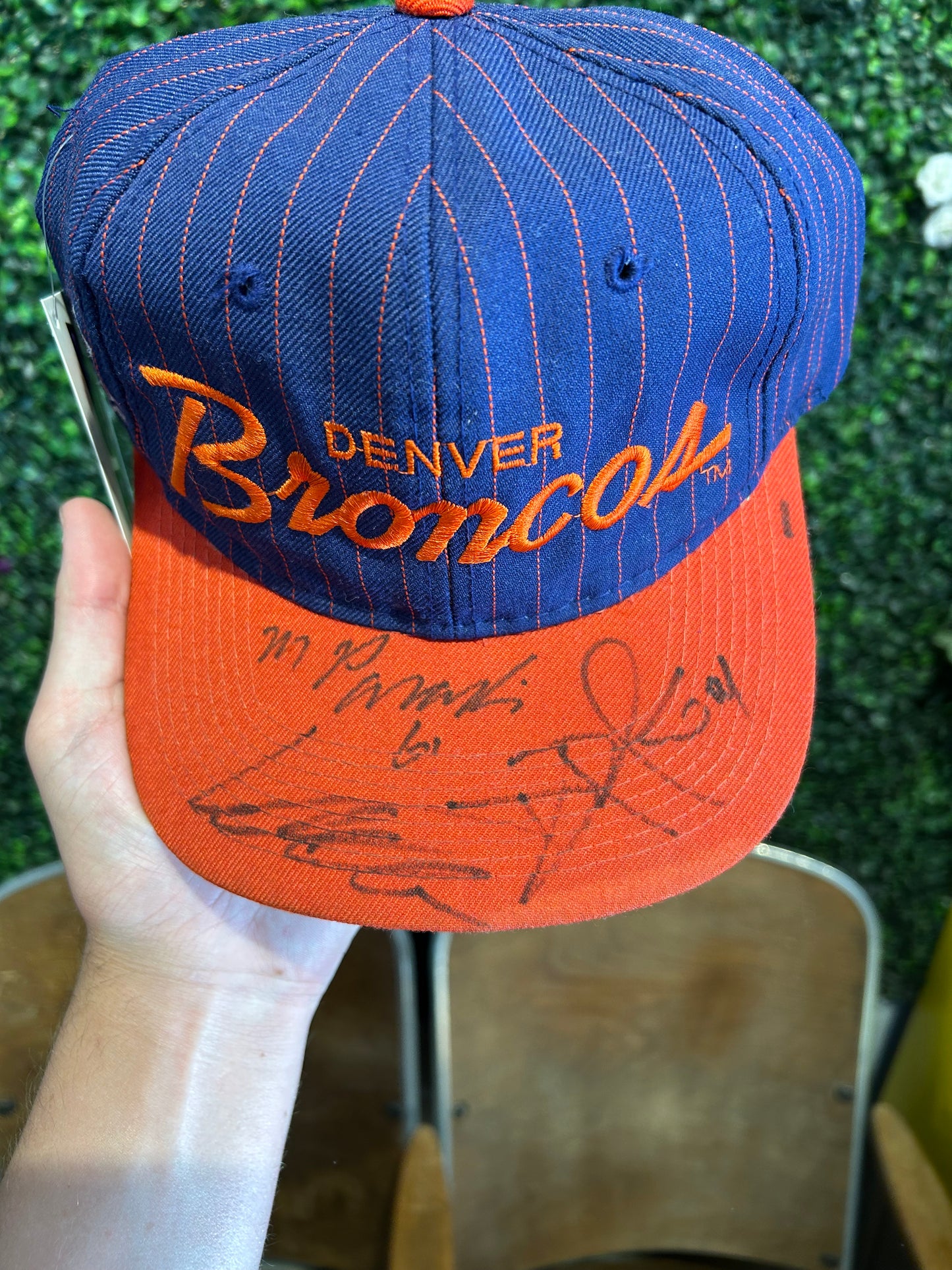 90s Denver Broncos Sports Specialties Pinstripe Snapback Hat