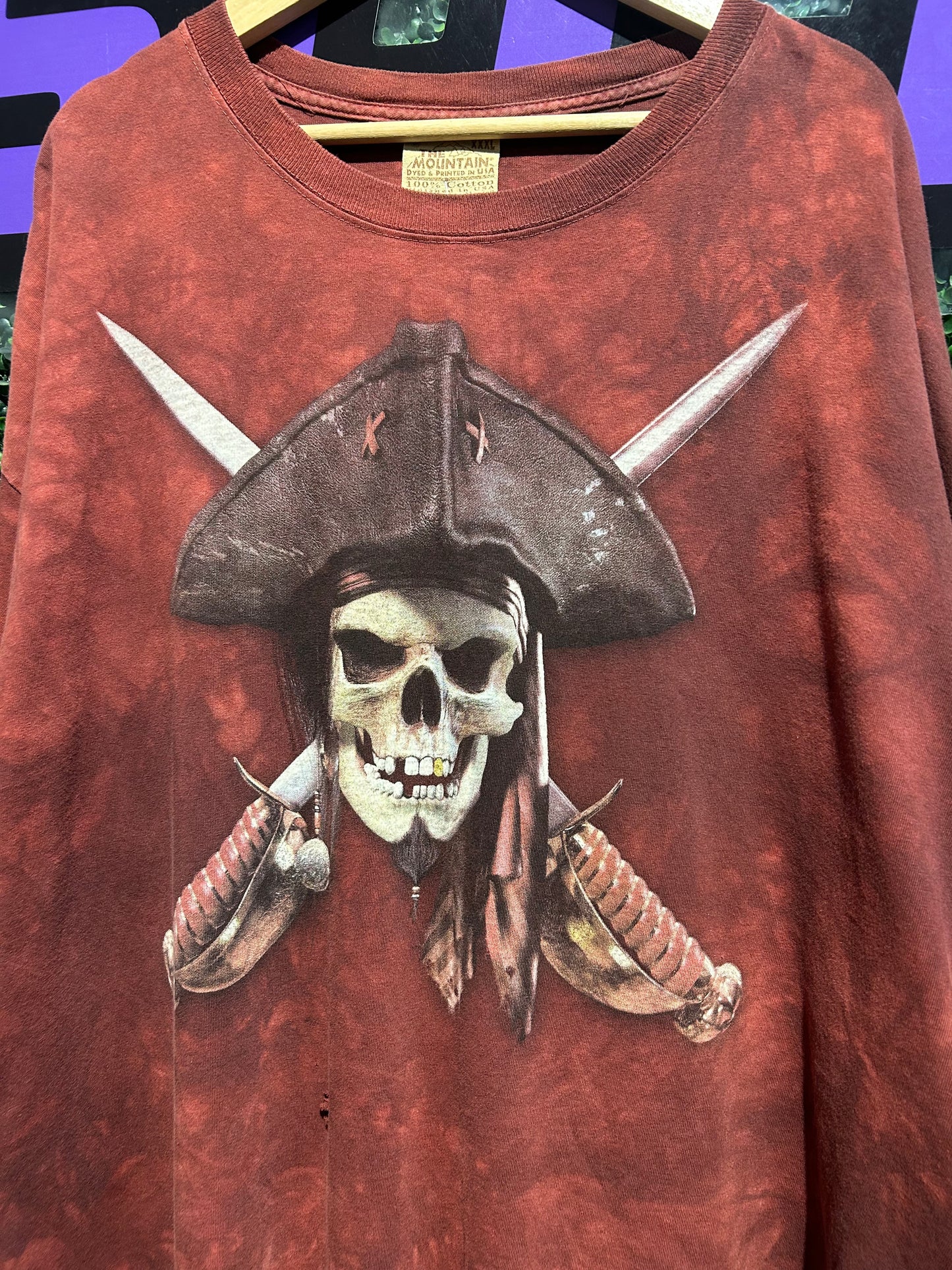 00s The Mountain Pirate Skeleton Tie-Dye T-Shirt. Size 3XL