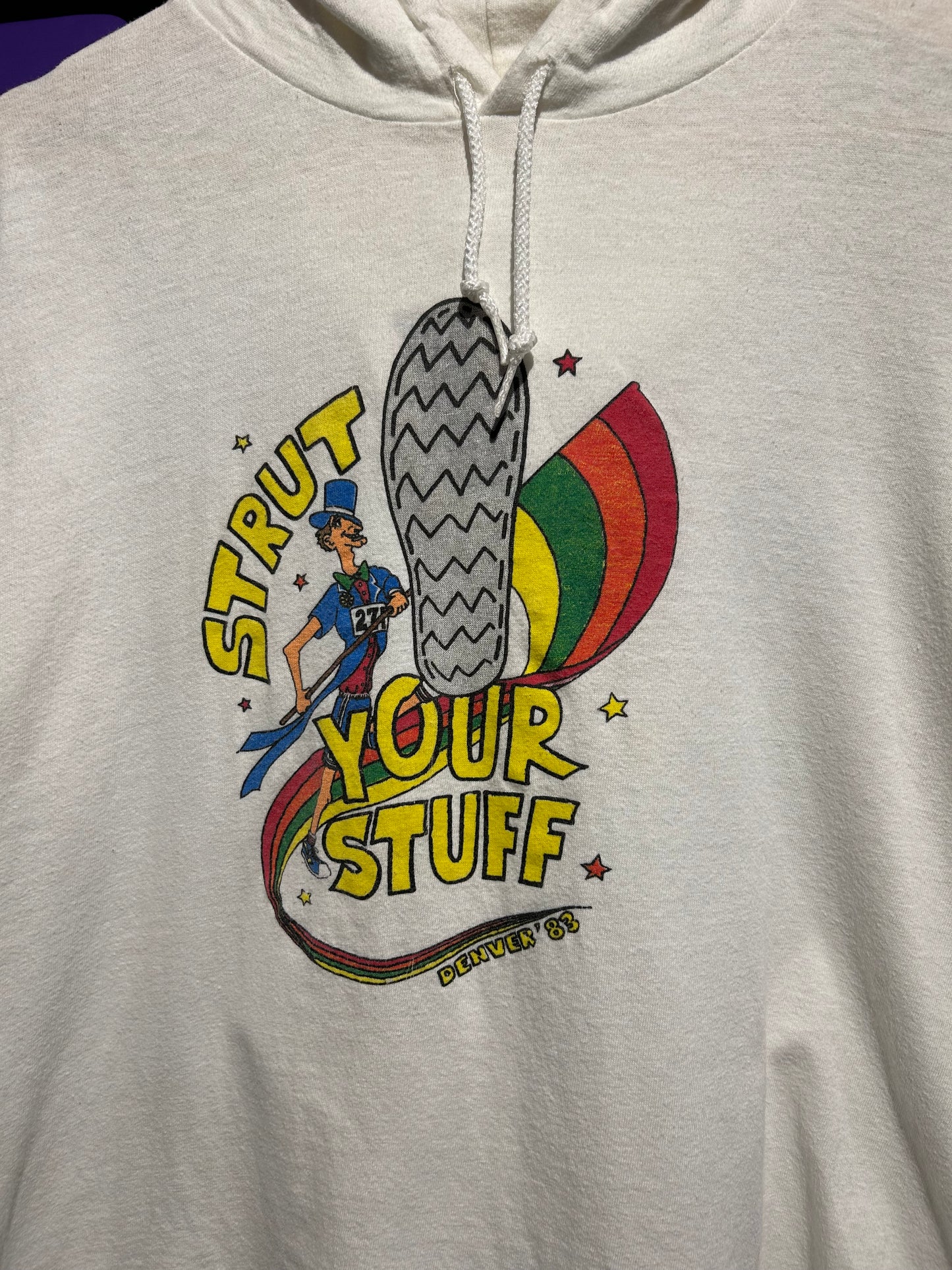 1983 Denver Strut Your Stuff Run Hoodie. Size M/L