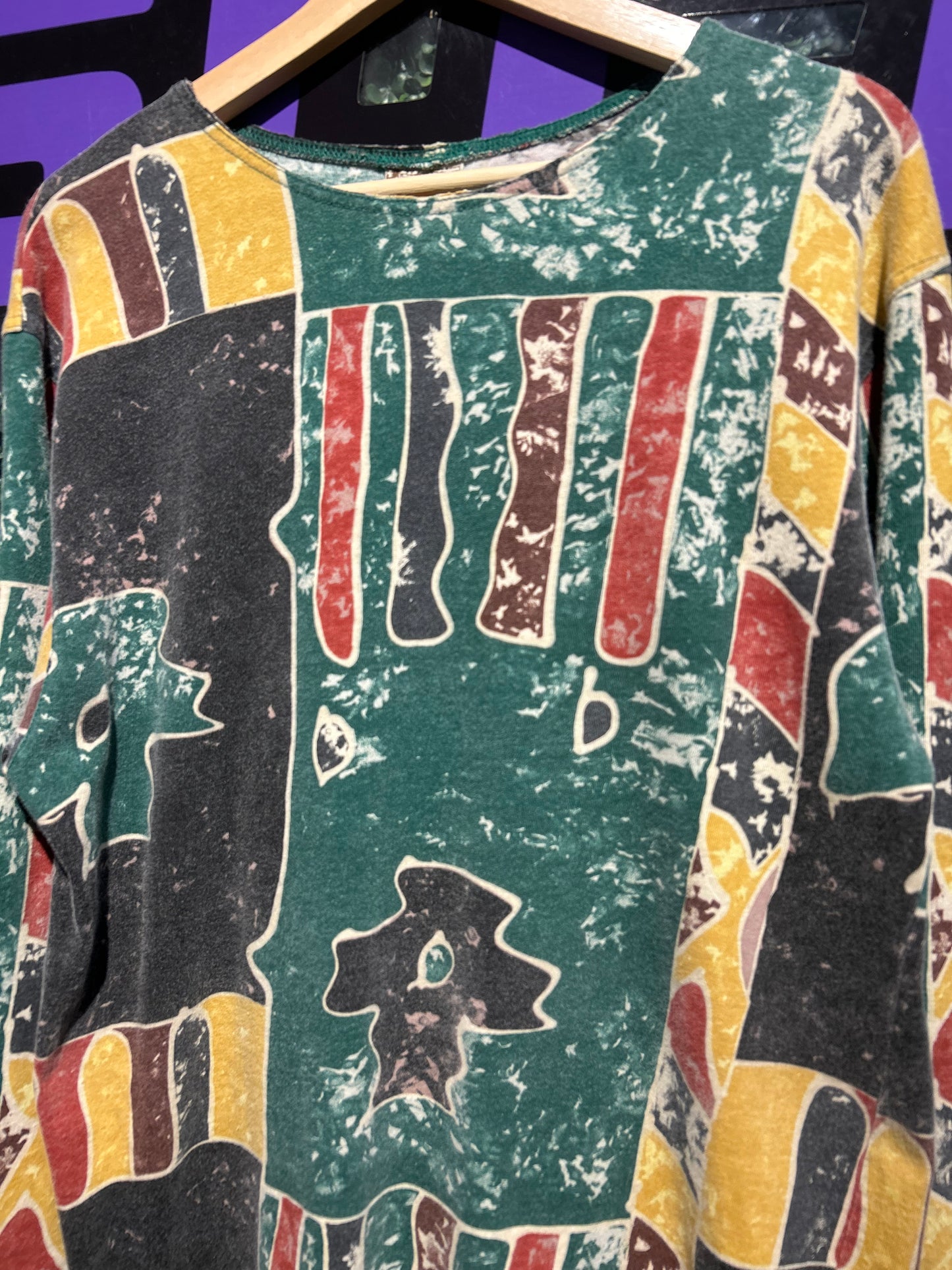 Vintage Chico’s Patterned AOP LS Shirt. Size M/L