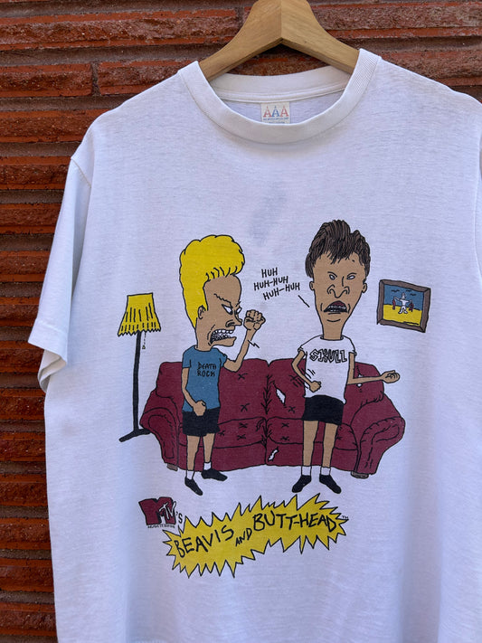 90s Beavis And Butthead MTV Promo T-Shirt. Size Medium