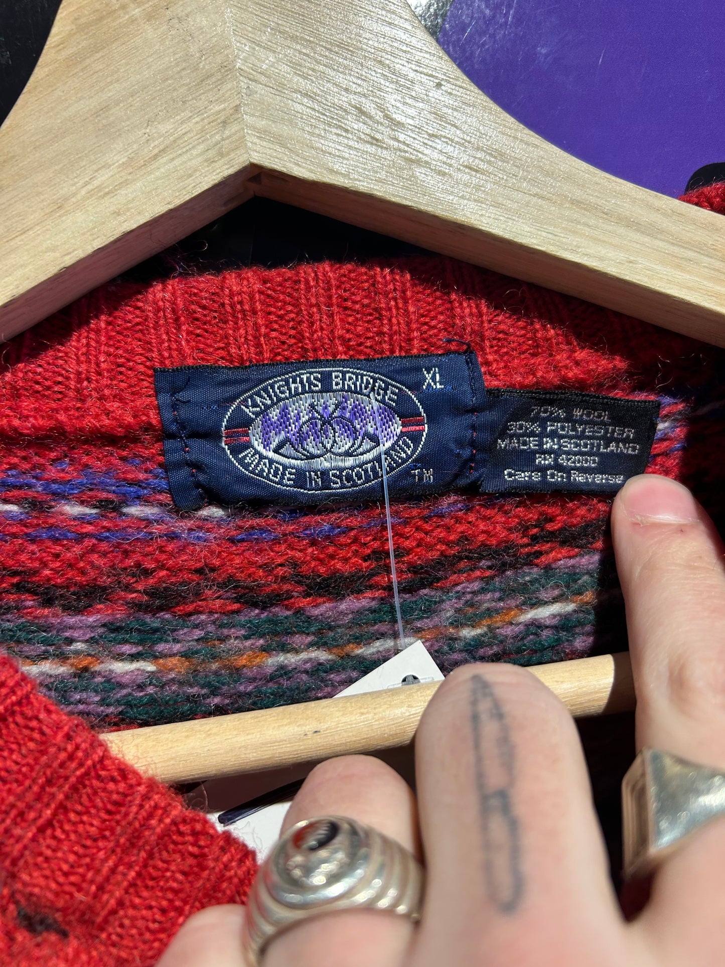 Vintage Wool-Blend Knit Sweater. Size Medium