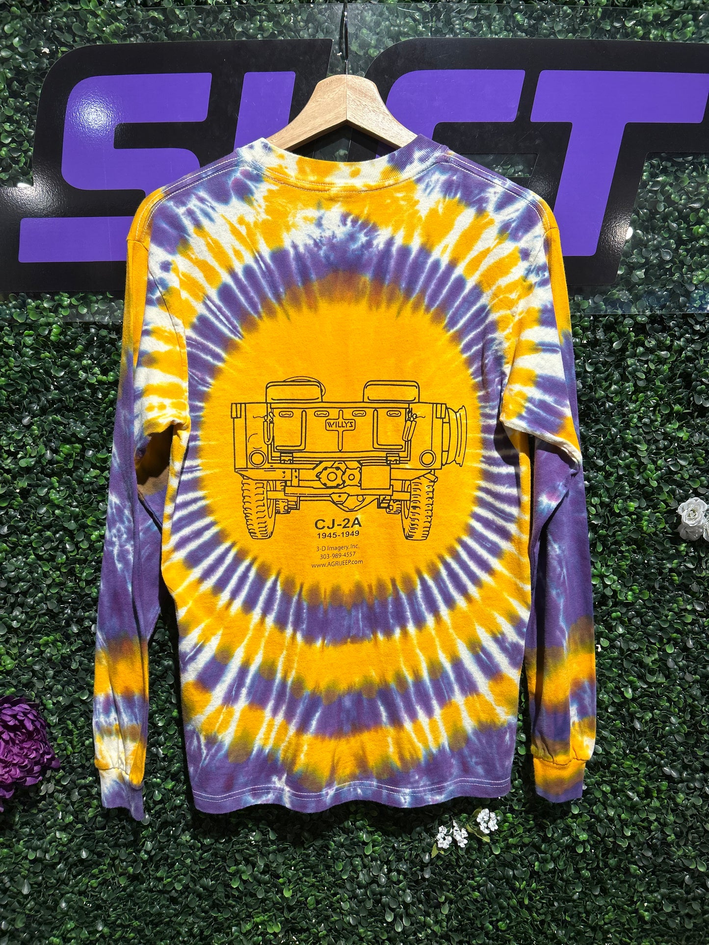Vintage Jeep LS Tie-Dye Shirt. Size S/M