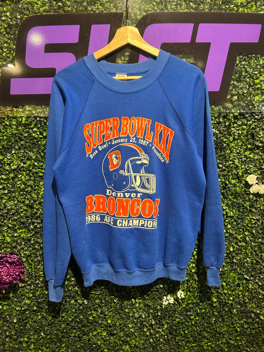 1987 Denver Broncos Super Bowl Crewneck. Size Medium