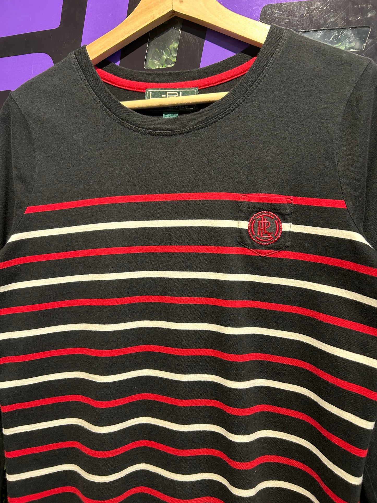 00s Lauren Ralph Lauren Striped LS Shirt. Size Medium