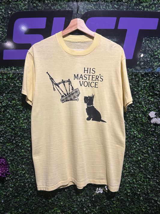 80s His Master’s Voice Dog T-Shirt. Size Large