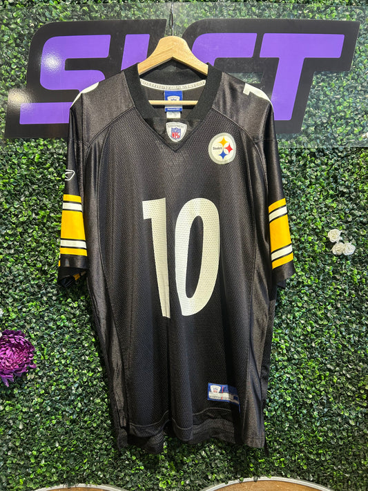 Vintage Pittsburgh Steelers #10 Santonio Holmes Reebok Jersey. Size Large