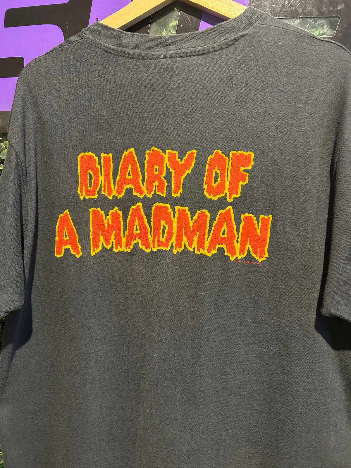 1981 Ozzy Osbourne Diary Of A Madman T-Shirt. Size Large