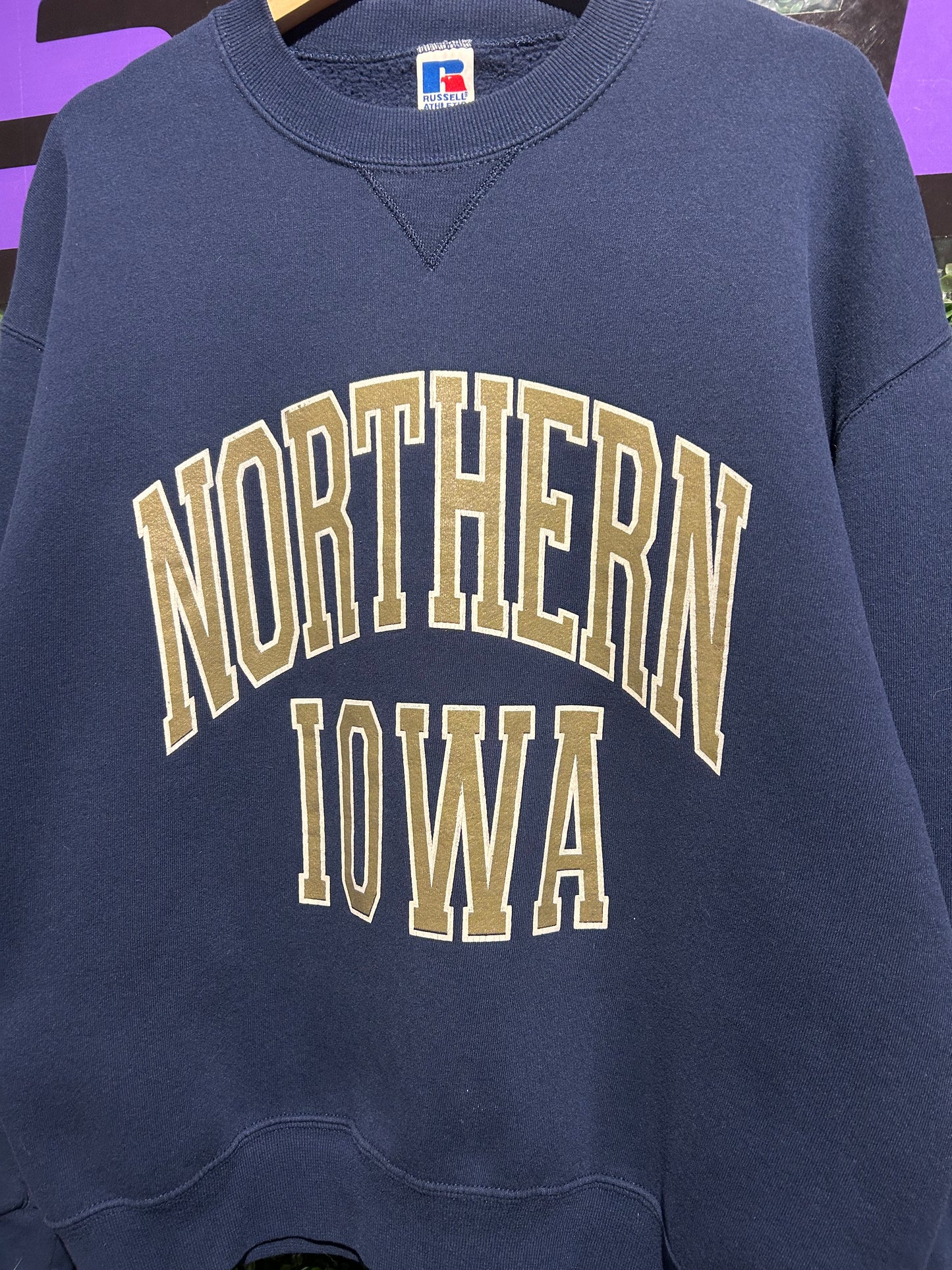 90s Northern Iowa Russell Crewneck. Size Large