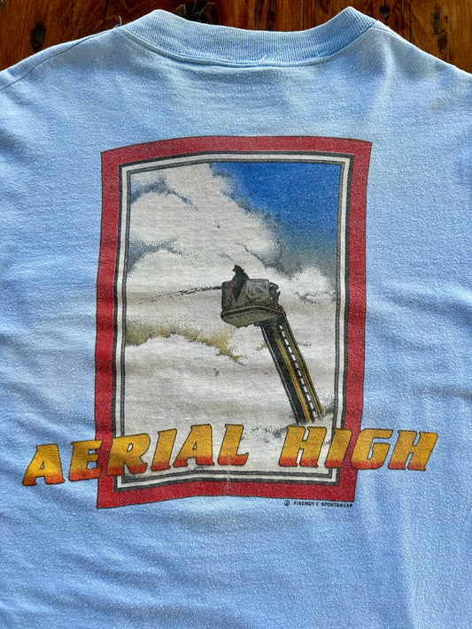 80s Firefighter Aerial High Pocket T-Shirt. Size M/L
