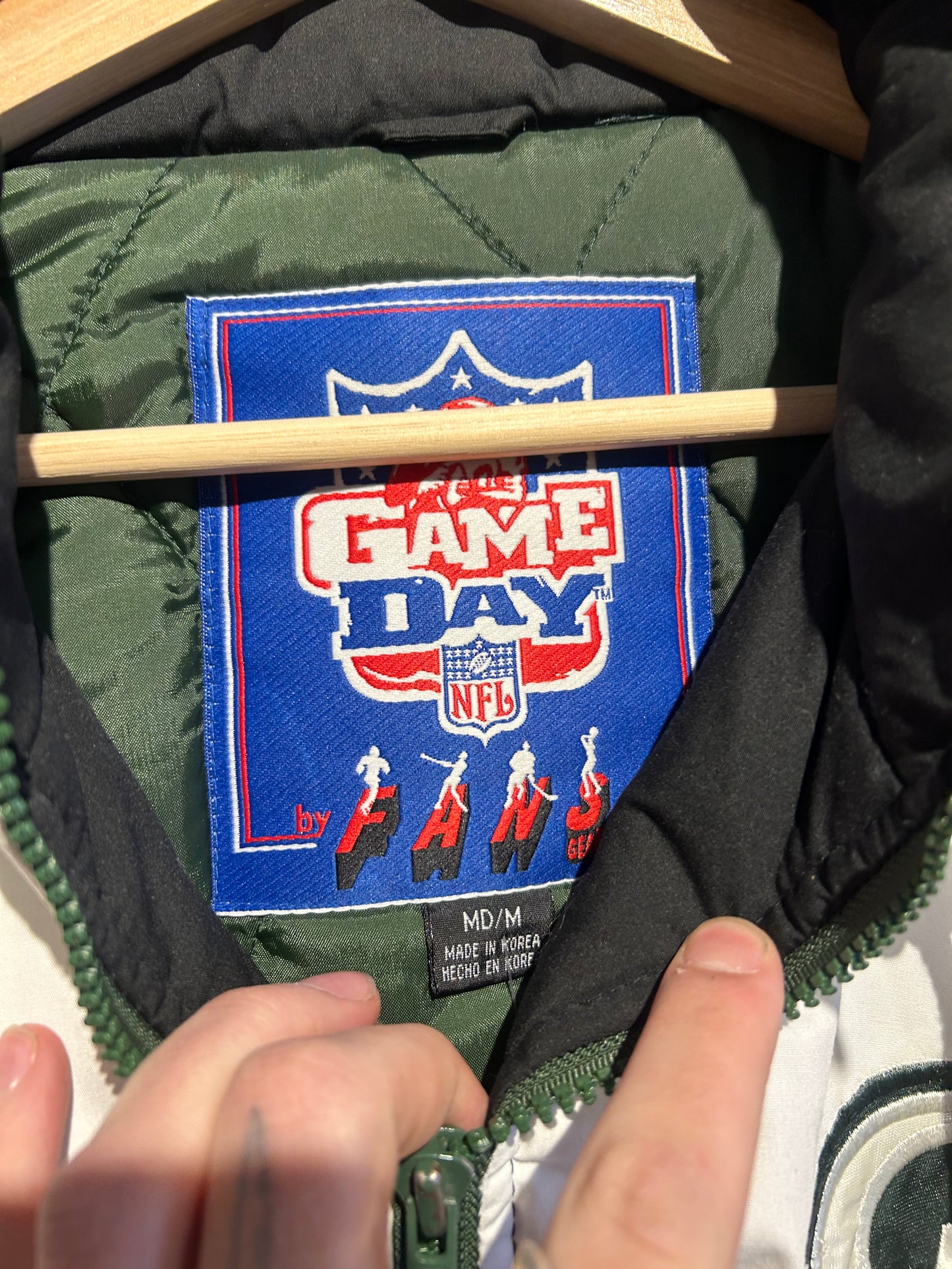 90s NFL Game Day Green Bay Packers Puffer Jacket. Size M/L