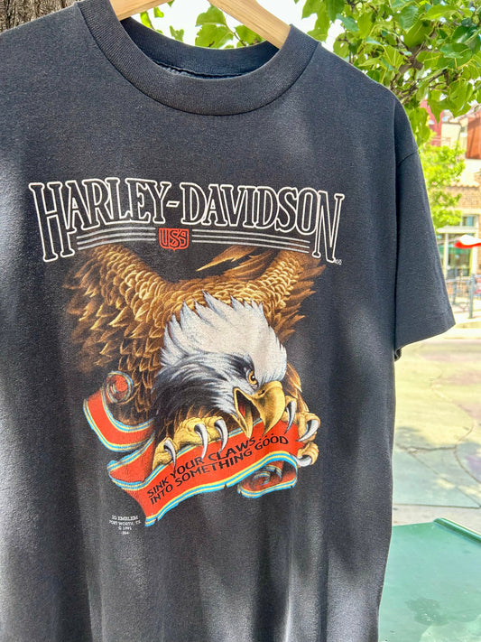 1992 Harley Davidson 3D Emblem Eagle T-Shirt. Size Large