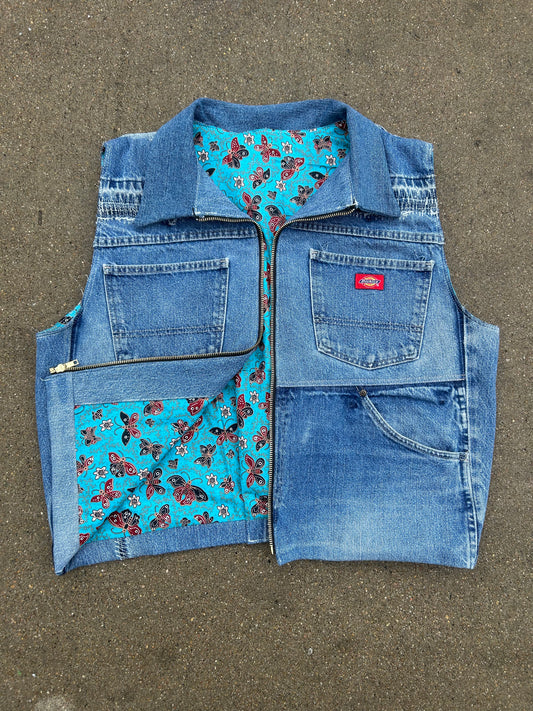 SLCT x LOKOL Reworked Dickies Denim Vest. Size Large